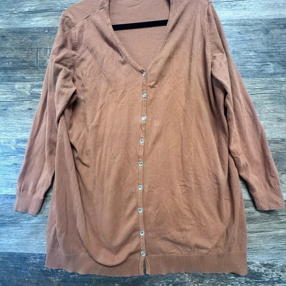 Zara Brown Button-Up cardigan Sweater
